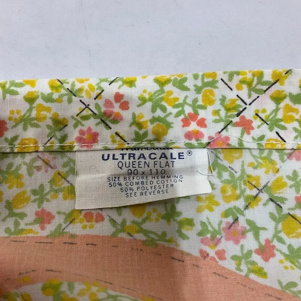 VINTAGE WAMSUTTA Queen Flat Sheet And Pillow Cases